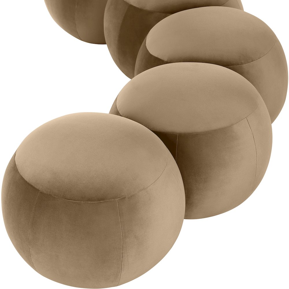 Apollo Beige Velvet Bench. Picture 7