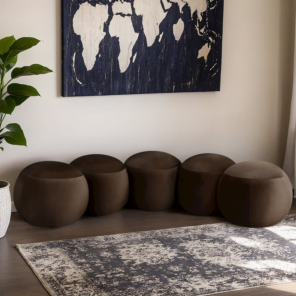 Apollo Brown Velvet Bench. Picture 2