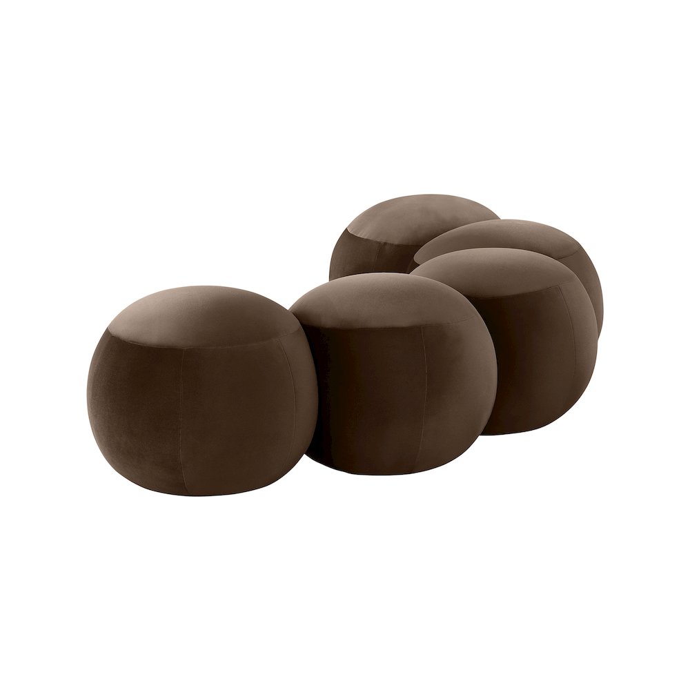 Apollo Brown Velvet Bench. Picture 6