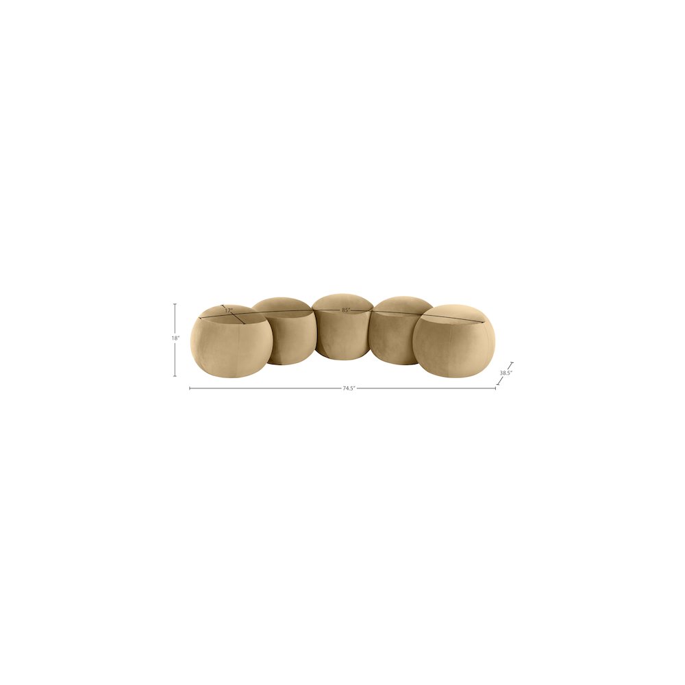 Apollo Camel Velvet Bench. Picture 9