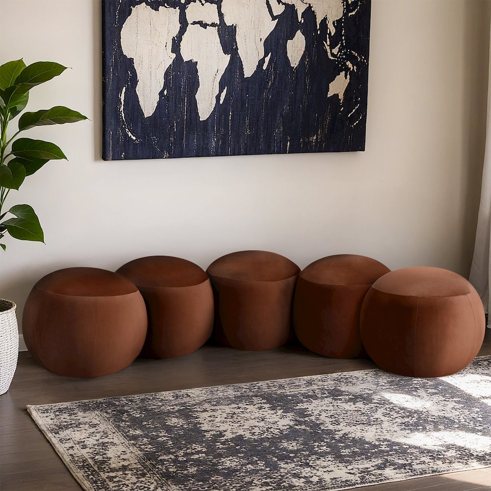 Apollo Cognac Velvet Bench. Picture 2