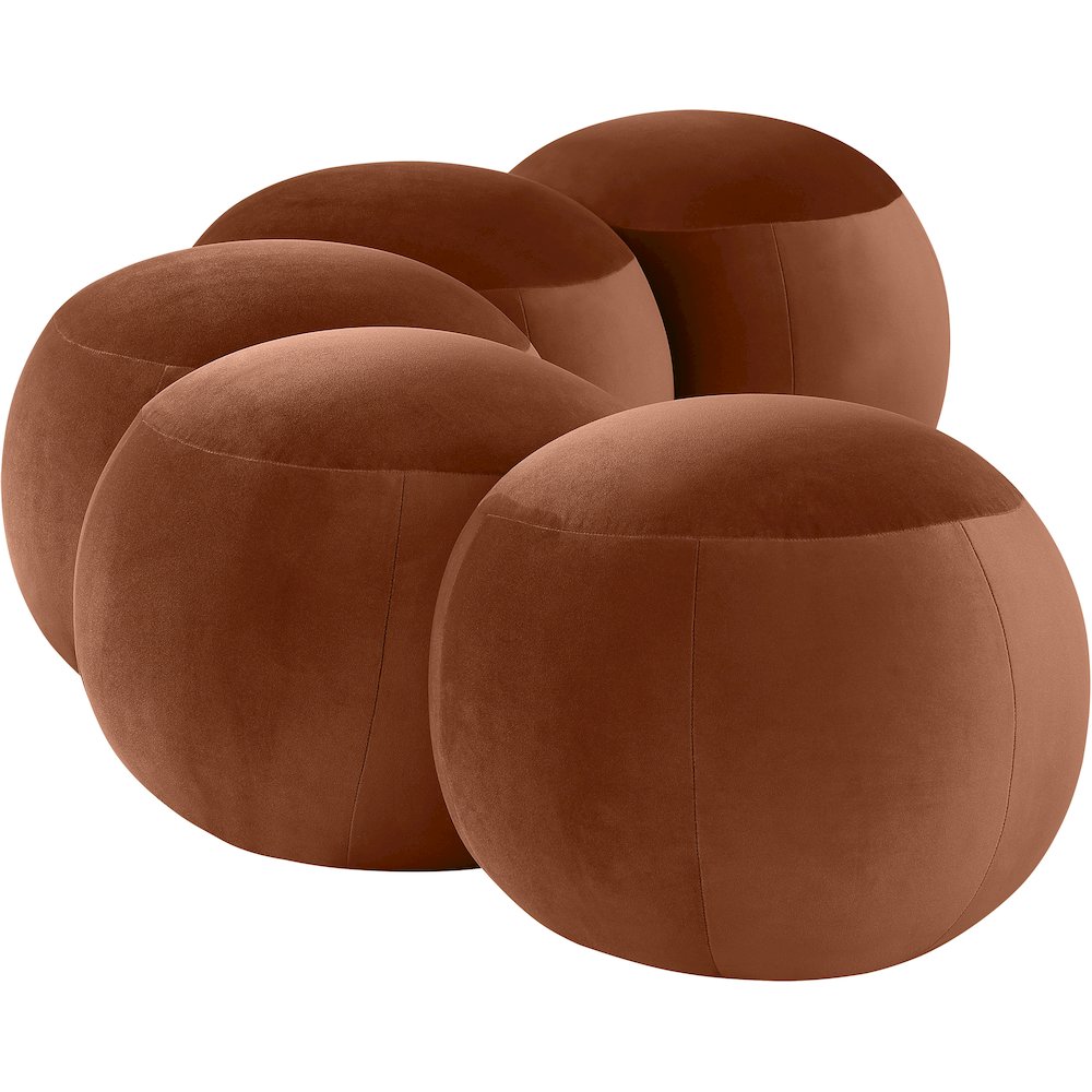 Apollo Cognac Velvet Bench. Picture 5