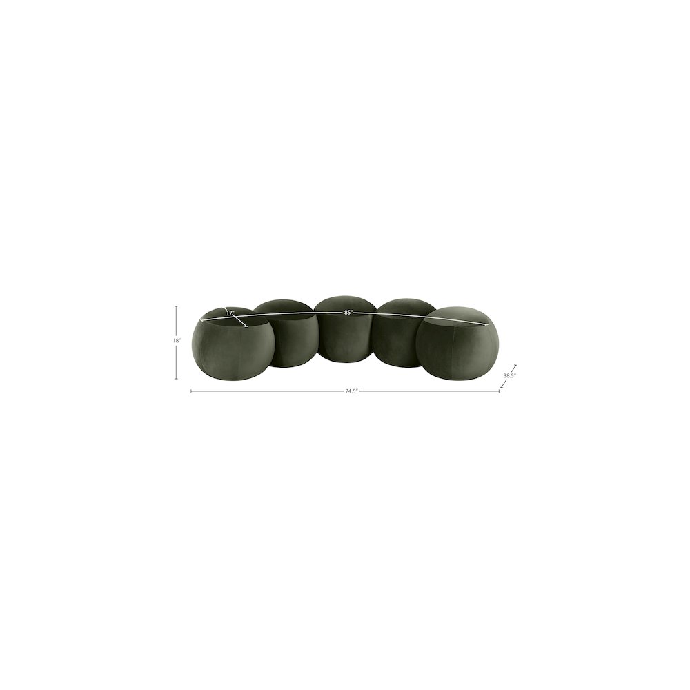 Apollo Green Velvet Bench. Picture 9