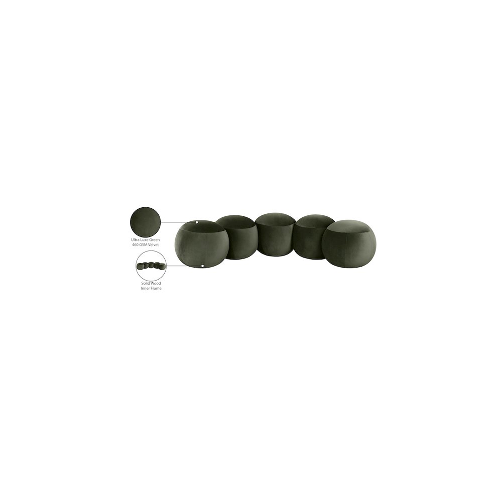 Apollo Green Velvet Bench. Picture 10
