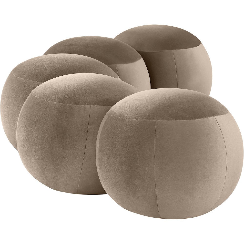 Apollo Taupe Velvet Bench. Picture 5