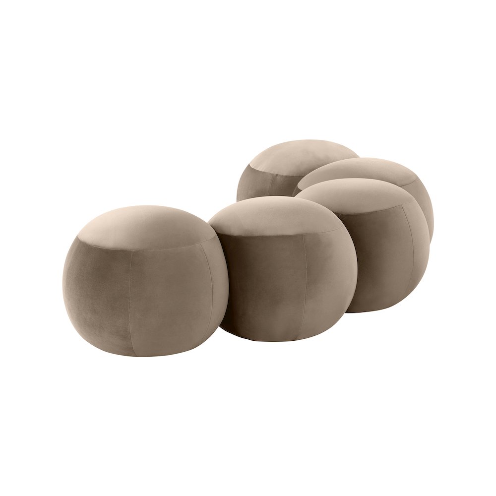 Apollo Taupe Velvet Bench. Picture 6
