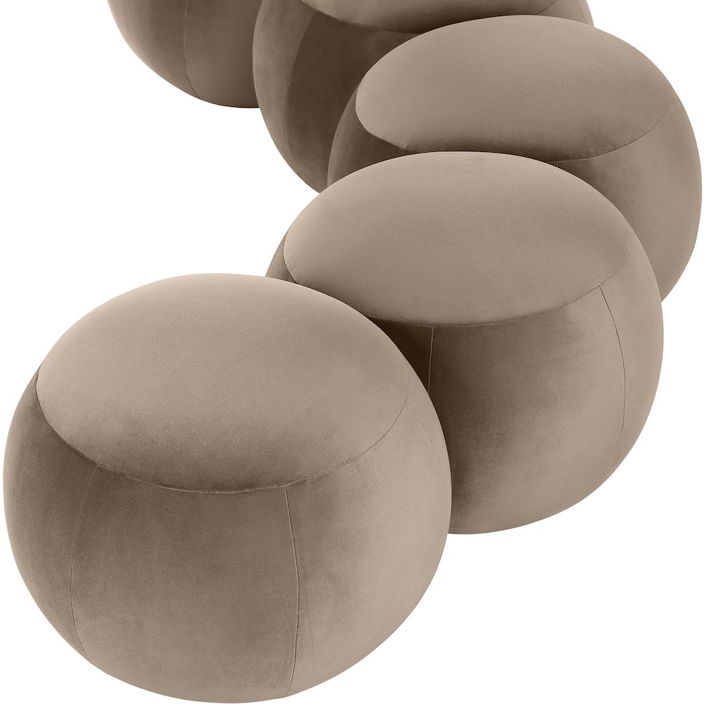 Apollo Taupe Velvet Bench. Picture 7