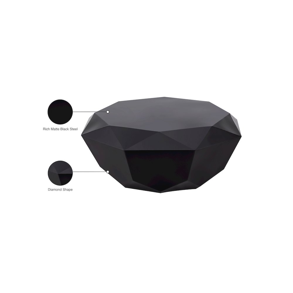 Gemma Matte Black Coffee Table. Picture 12