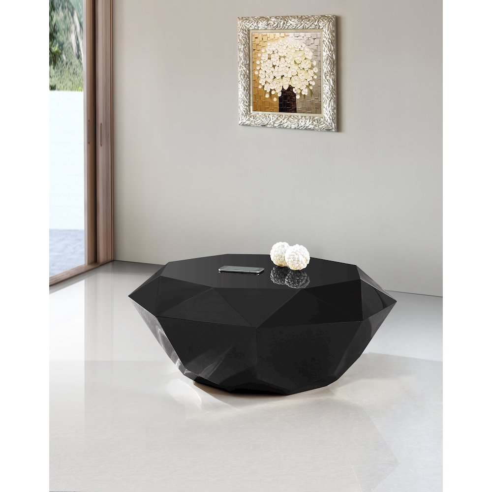 Gemma Matte Black Coffee Table. Picture 2