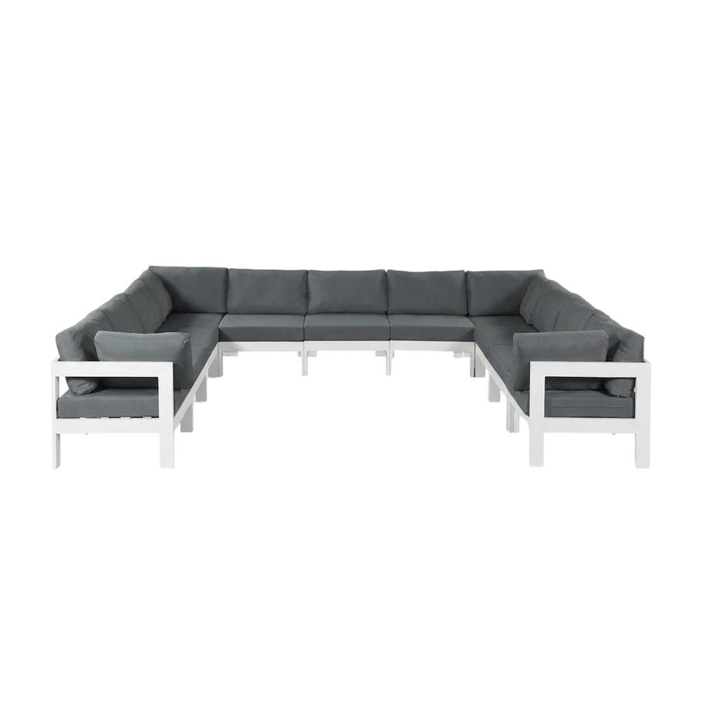 Gray Fabric Outdoor Modular Sectional For Patio Lounge Comfort. Picture 4