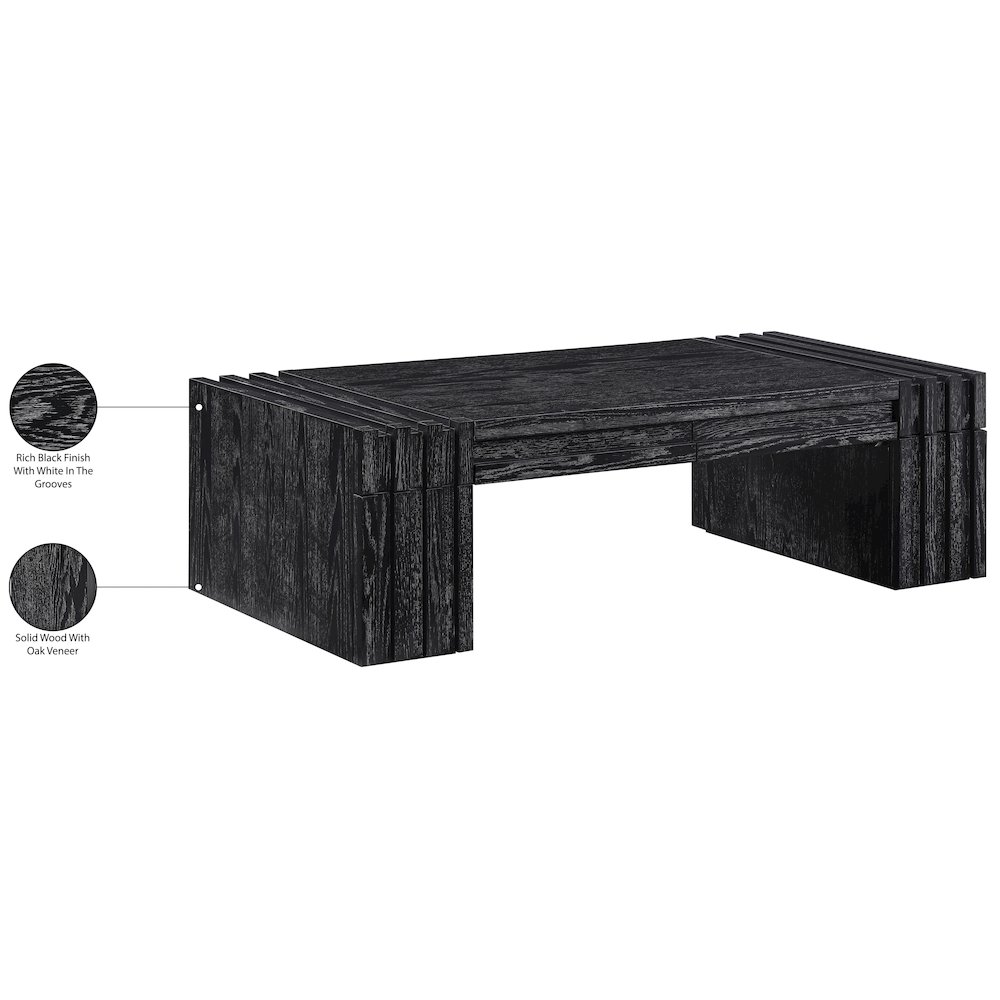 Stanton Black Oak Veneer And Solid Wood Coffee Table. Picture 13