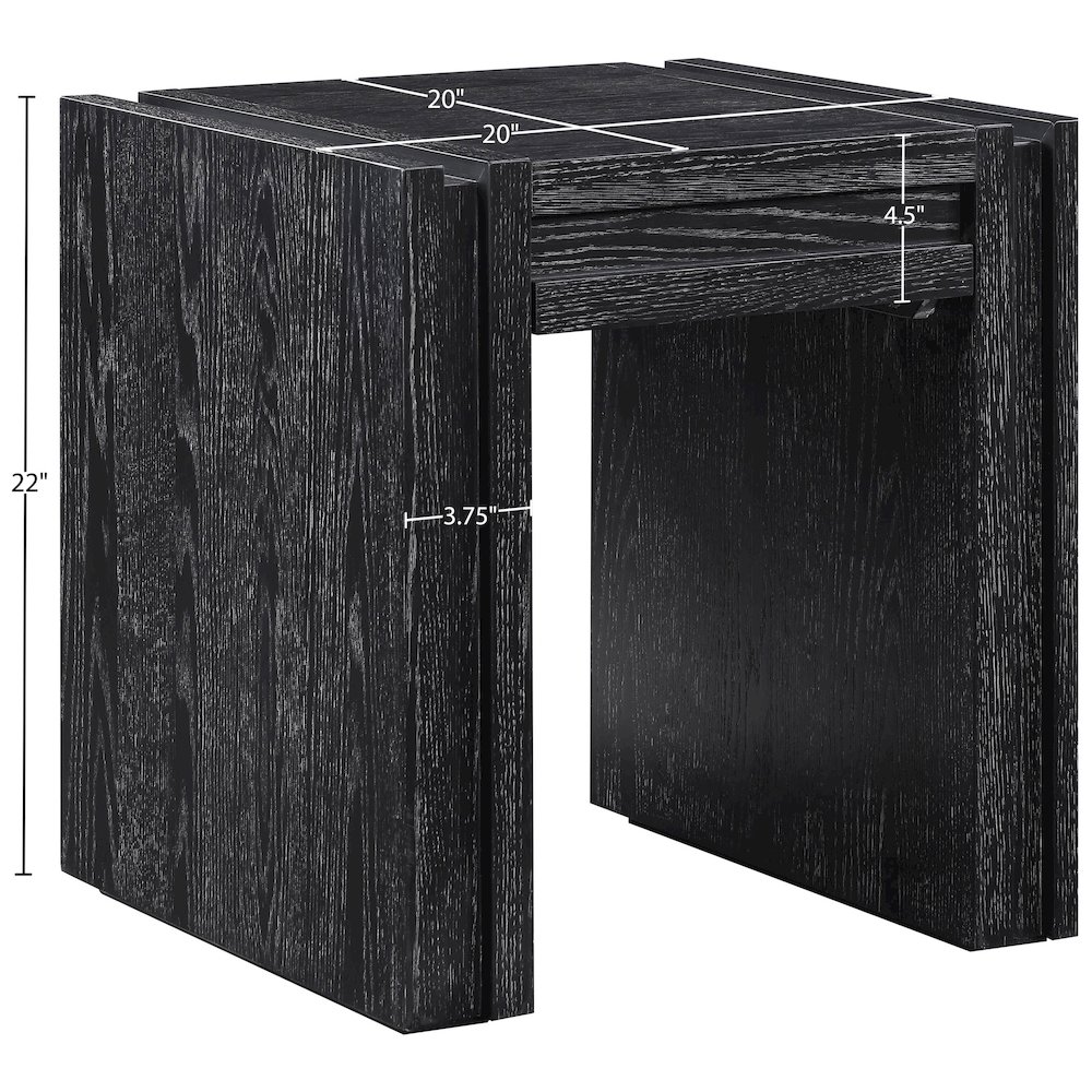 Stanton Black Oak Veneer And Solid Wood End Table. Picture 13