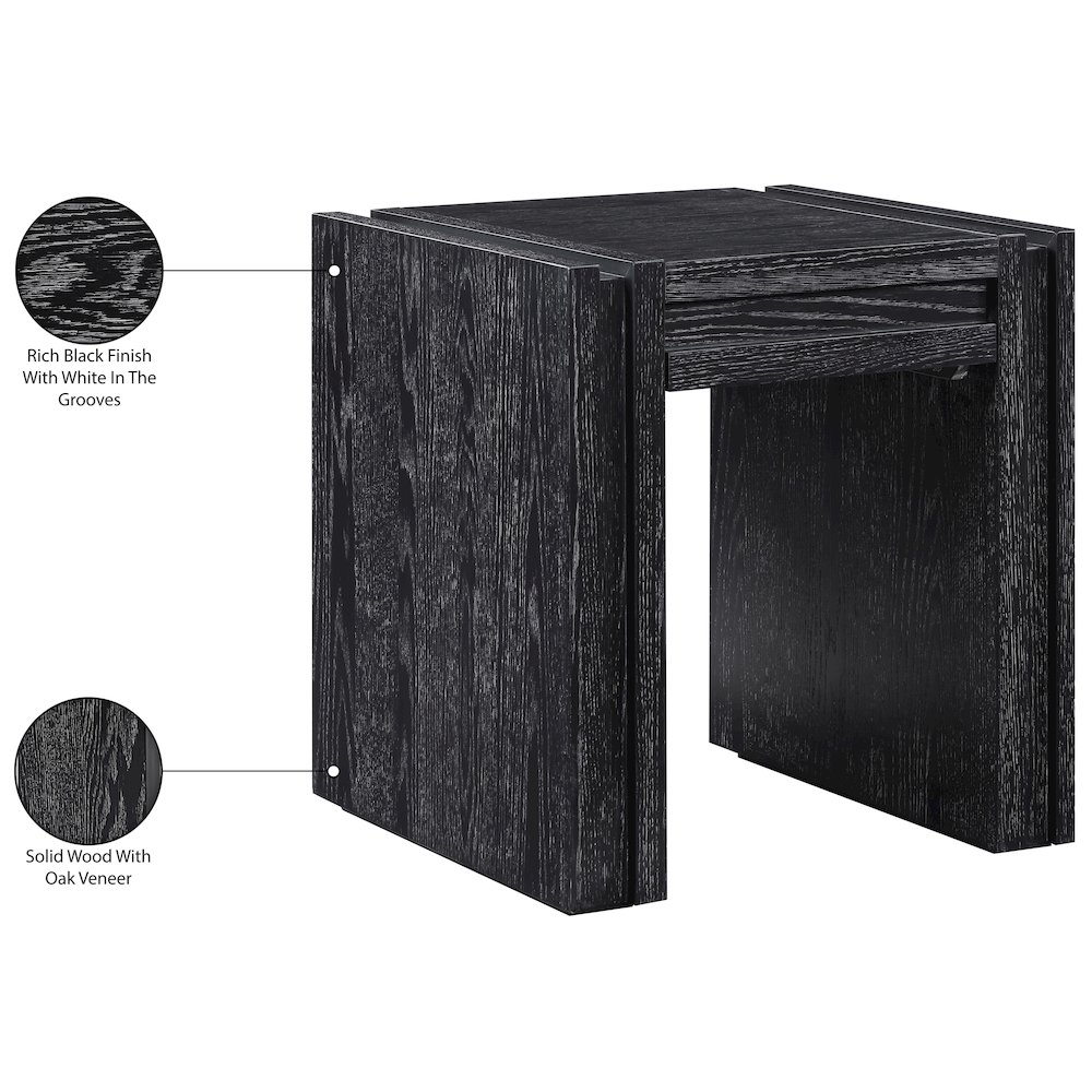 Stanton Black Oak Veneer And Solid Wood End Table. Picture 14