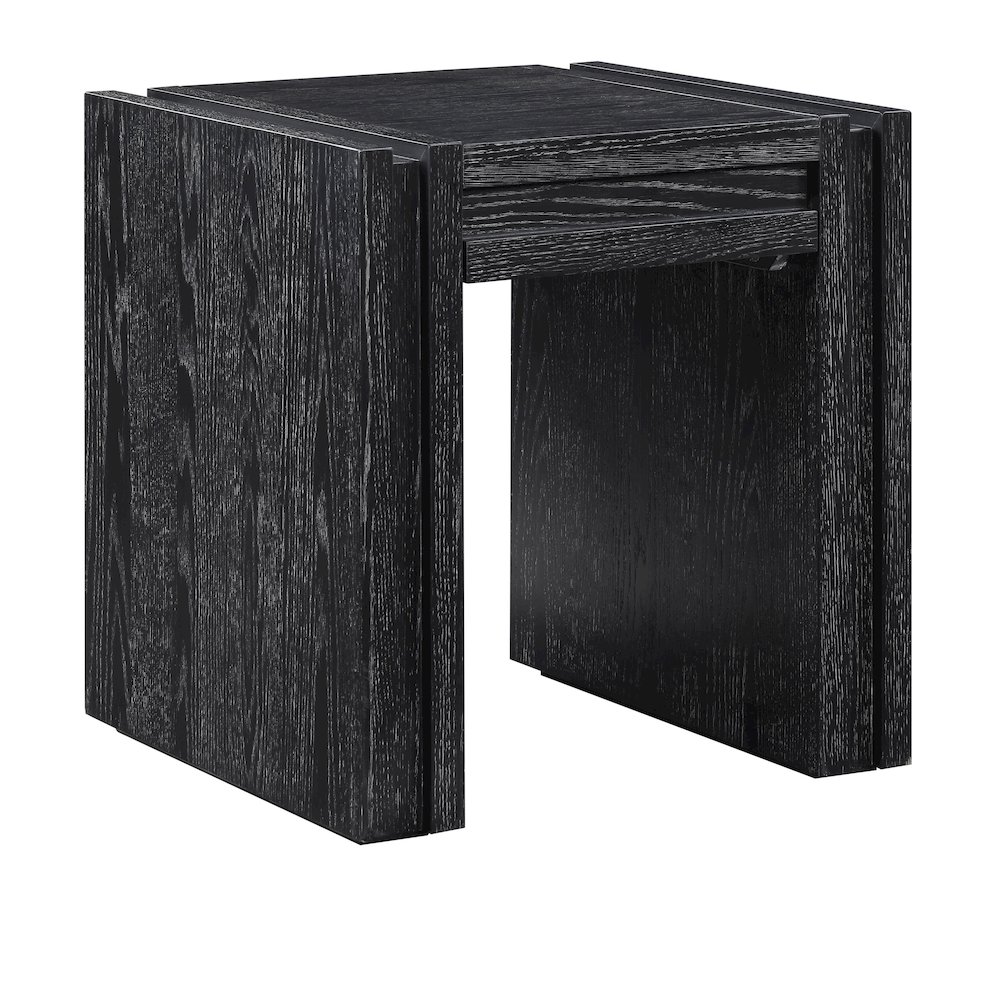 Stanton Black Oak Veneer And Solid Wood End Table. Picture 1