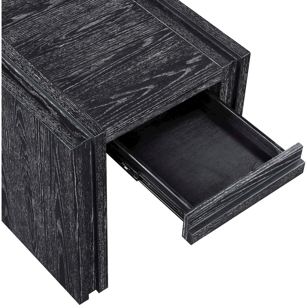 Stanton Black Oak Veneer And Solid Wood End Table. Picture 11