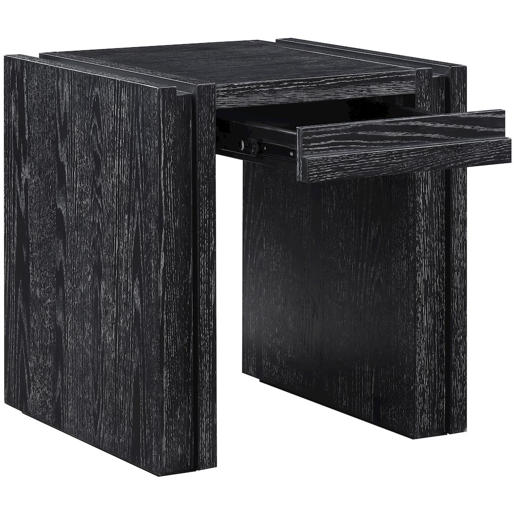 Stanton Black Oak Veneer And Solid Wood End Table. Picture 4