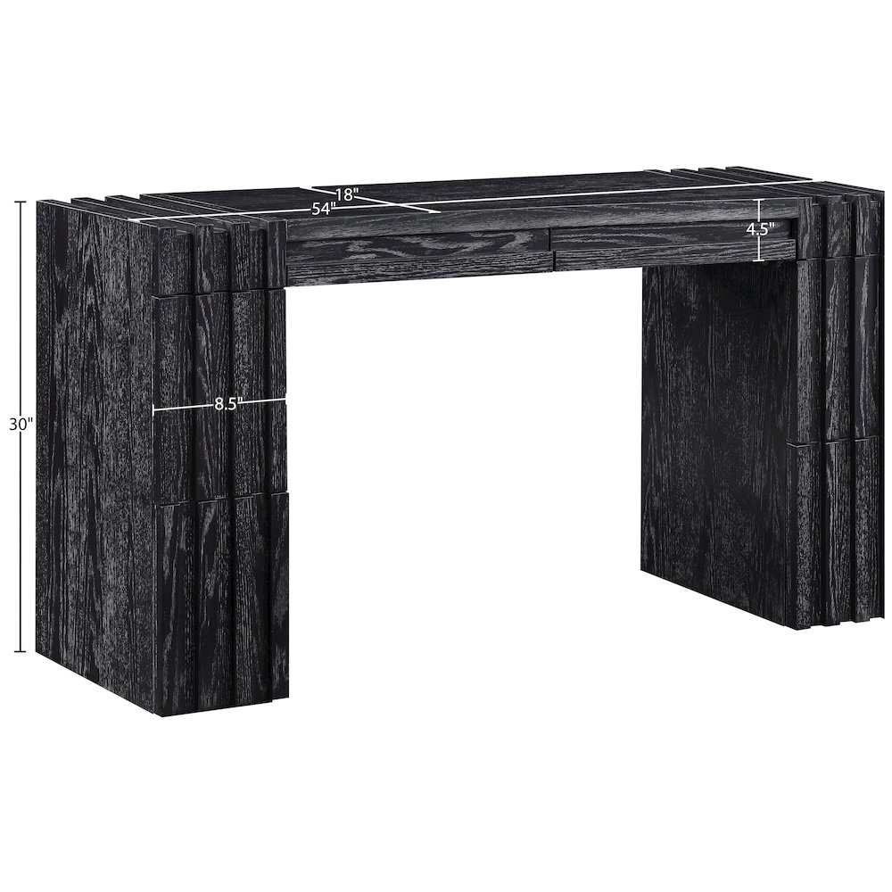 Stanton Black Oak Veneer And Solid Wood Console Table. Picture 14