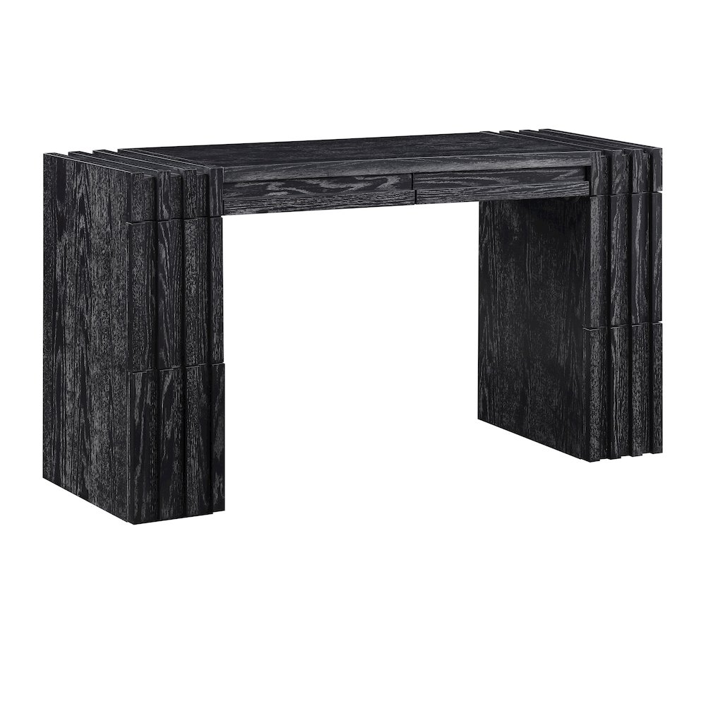 Stanton Black Oak Veneer And Solid Wood Console Table. Picture 1