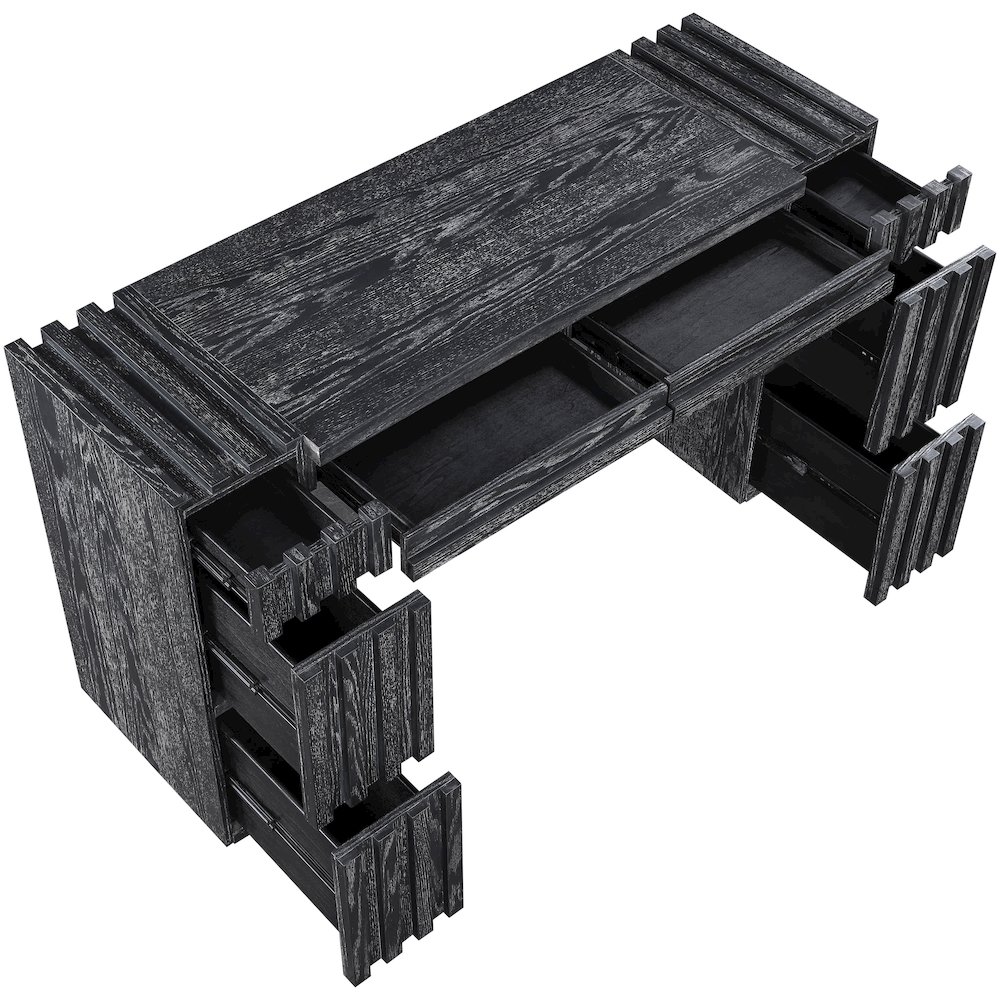 Stanton Black Oak Veneer And Solid Wood Console Table. Picture 10