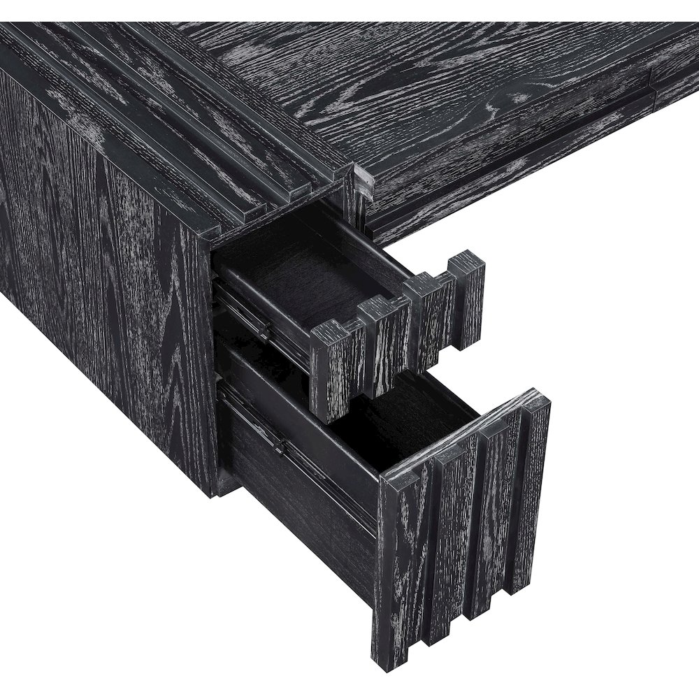 Stanton Black Oak Veneer And Solid Wood Console Table. Picture 12