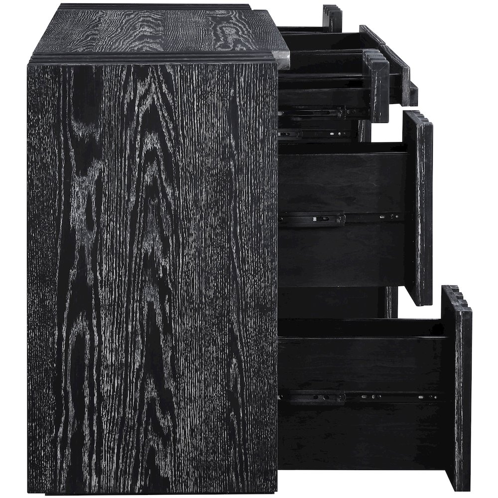 Stanton Black Oak Veneer And Solid Wood Console Table. Picture 5