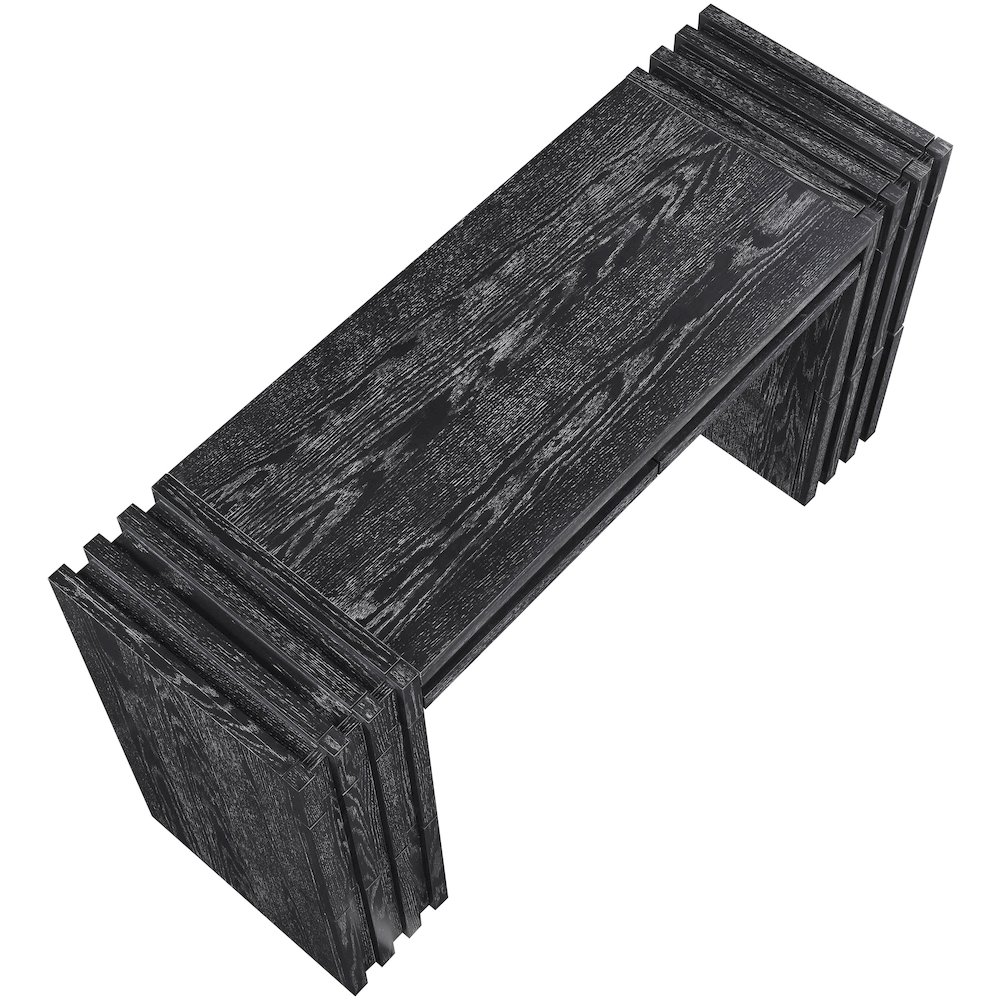 Stanton Black Oak Veneer And Solid Wood Console Table. Picture 6