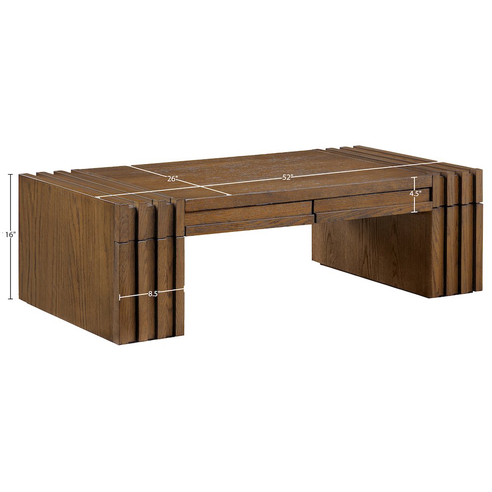 Stanton Brown Oak Veneer And Solid Wood Coffee Table. Picture 13
