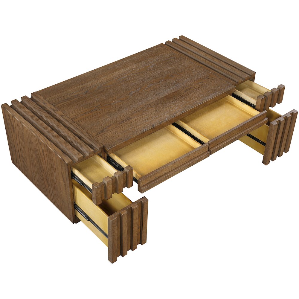 Stanton Brown Oak Veneer And Solid Wood Coffee Table. Picture 10