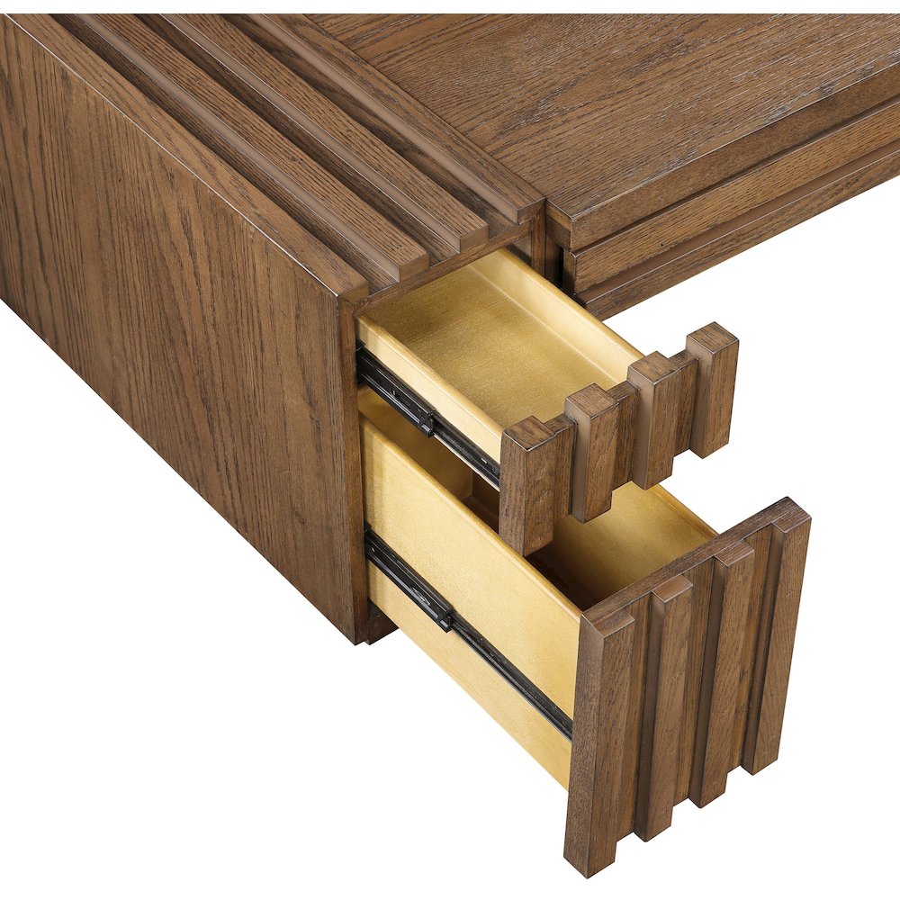 Stanton Brown Oak Veneer And Solid Wood Coffee Table. Picture 11