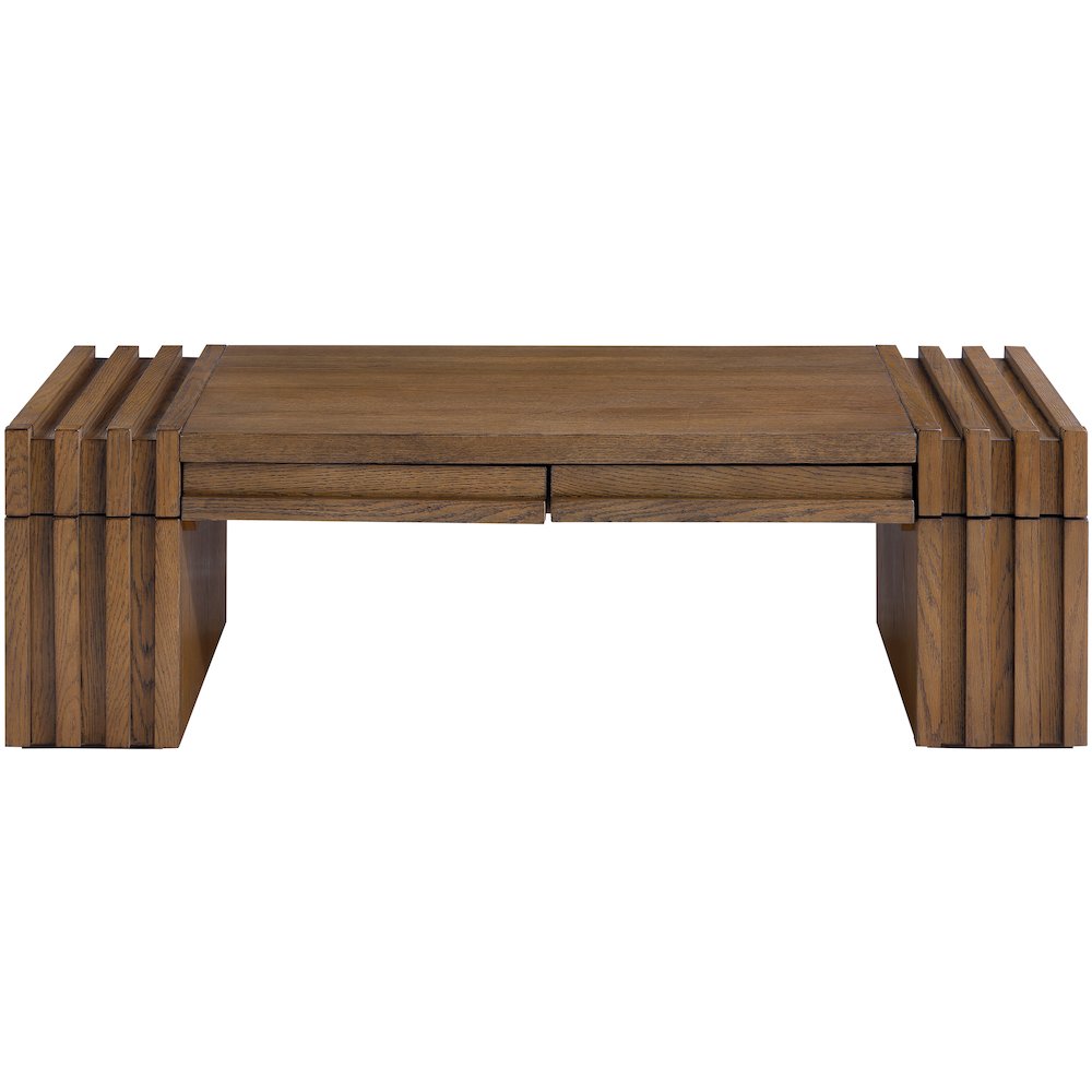 Stanton Brown Oak Veneer And Solid Wood Coffee Table. Picture 2