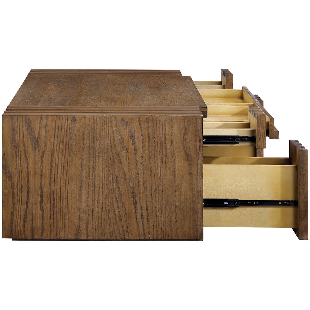 Stanton Brown Oak Veneer And Solid Wood Coffee Table. Picture 5