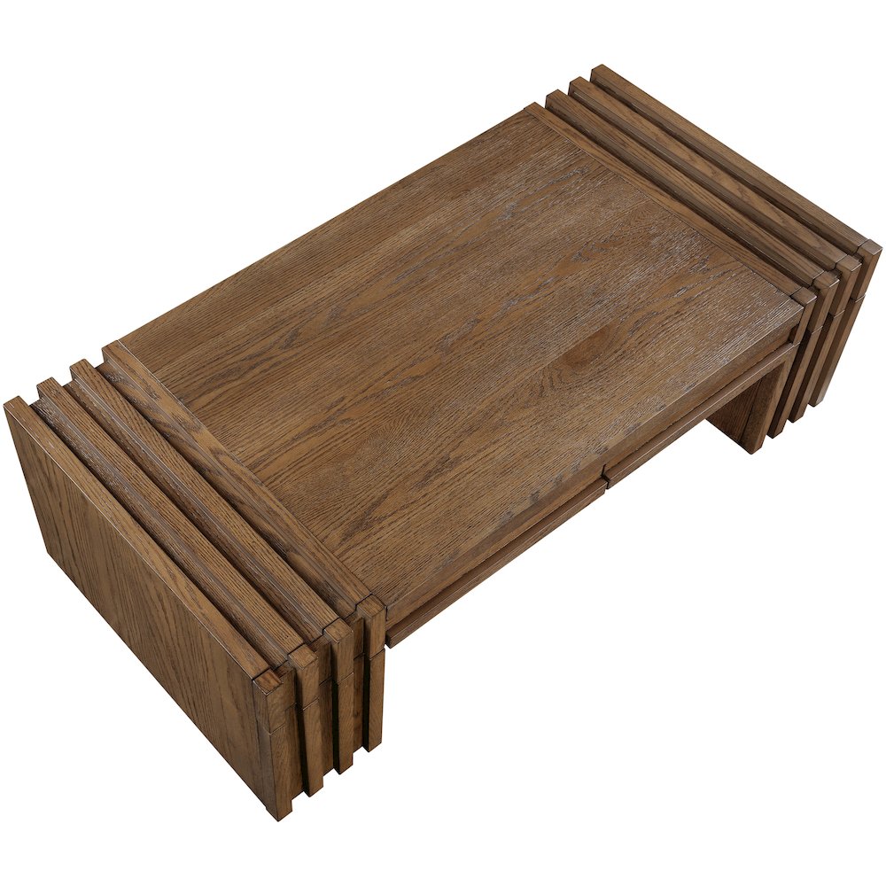 Stanton Brown Oak Veneer And Solid Wood Coffee Table. Picture 6