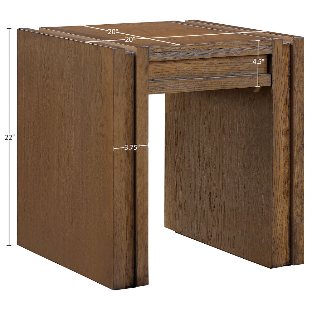 Stanton Brown Oak Veneer And Solid Wood End Table. Picture 13