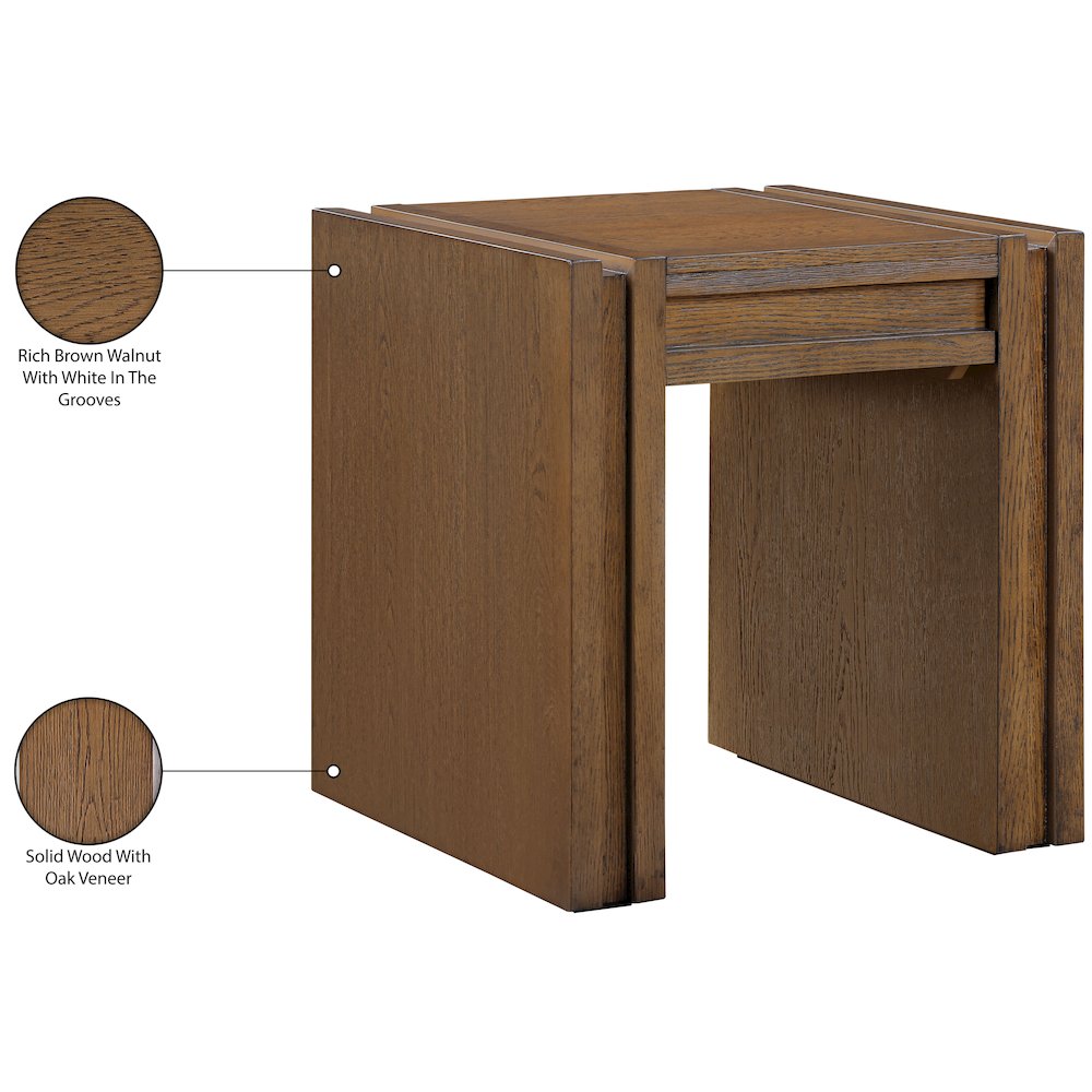 Stanton Brown Oak Veneer And Solid Wood End Table. Picture 14