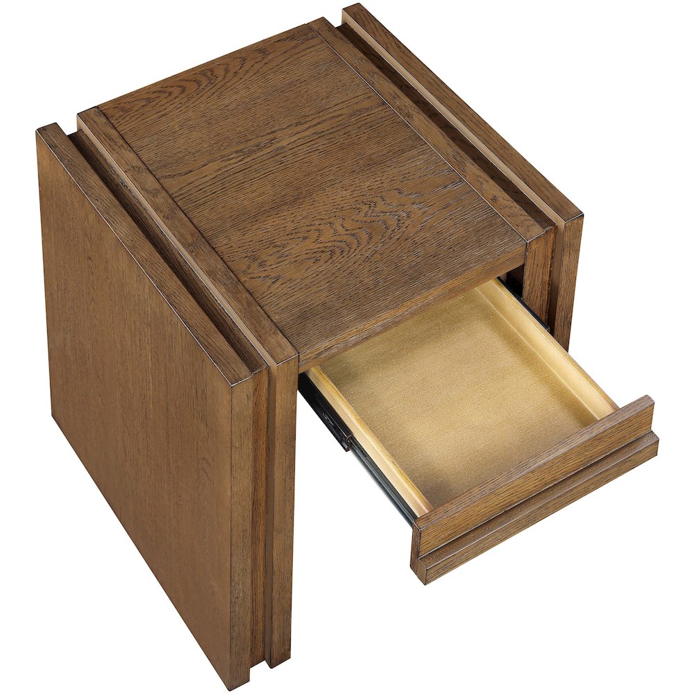 Stanton Brown Oak Veneer And Solid Wood End Table. Picture 10