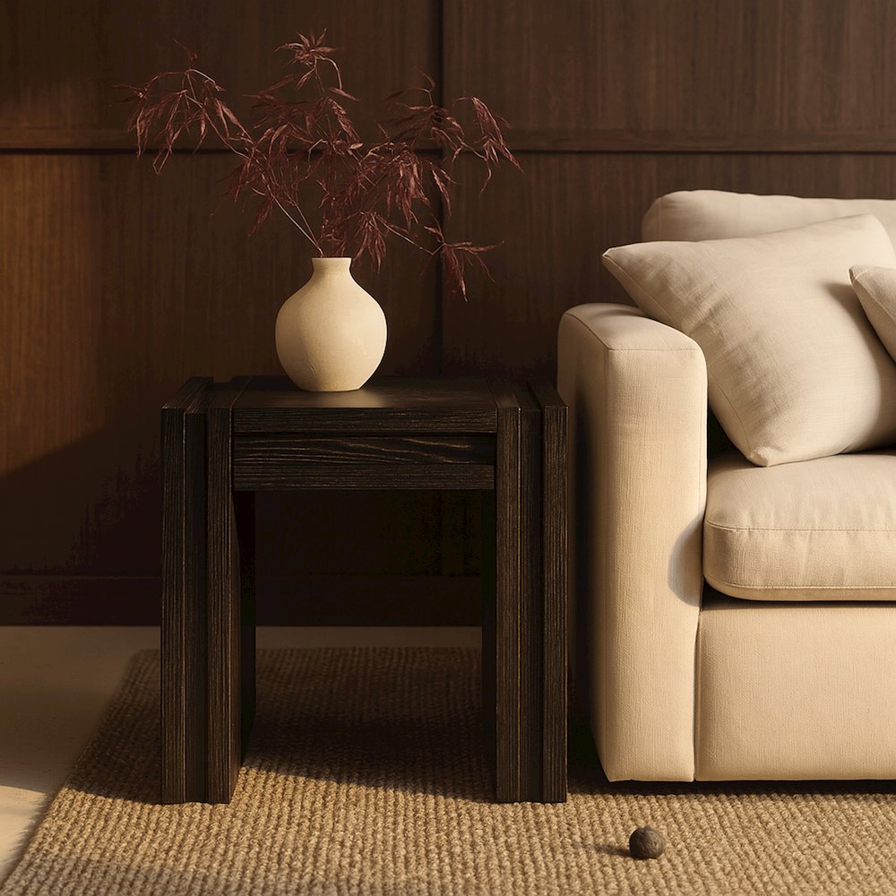Stanton Brown Oak Veneer And Solid Wood End Table. Picture 7