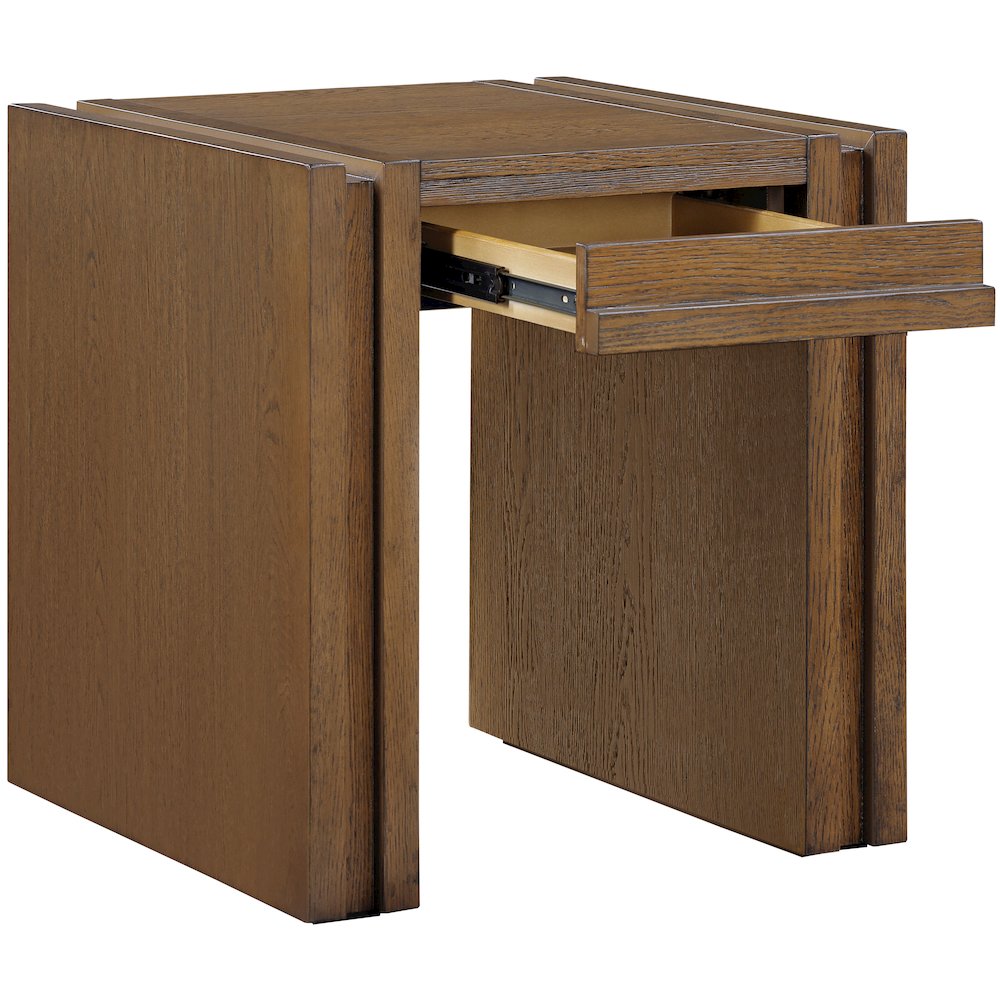 Stanton Brown Oak Veneer And Solid Wood End Table. Picture 4