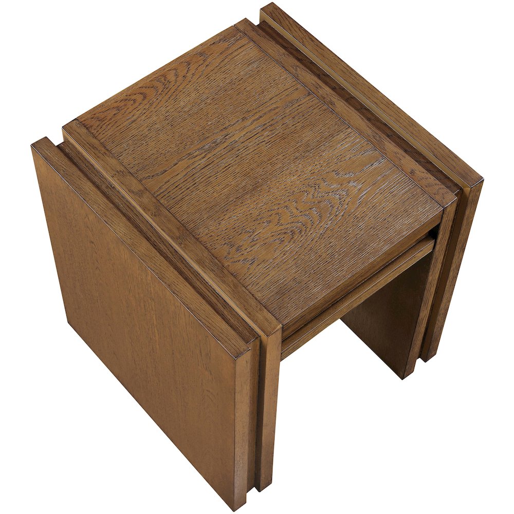 Stanton Brown Oak Veneer And Solid Wood End Table. Picture 6