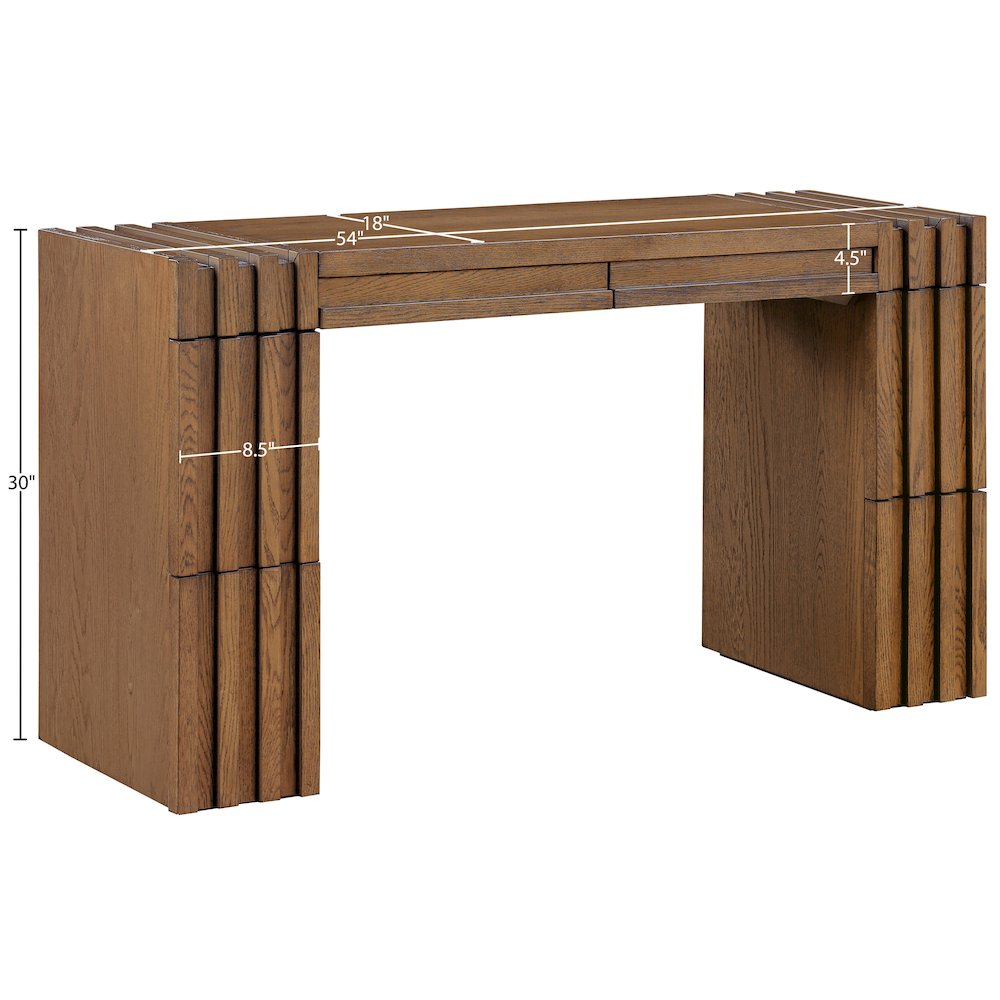 Stanton Brown Oak Veneer And Solid Wood Console Table. Picture 13