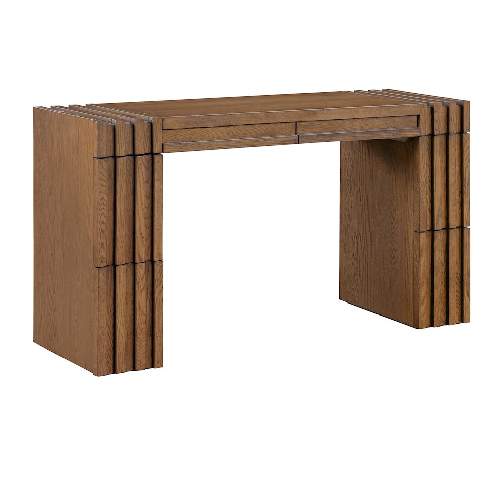 Stanton Brown Oak Veneer And Solid Wood Console Table. Picture 1