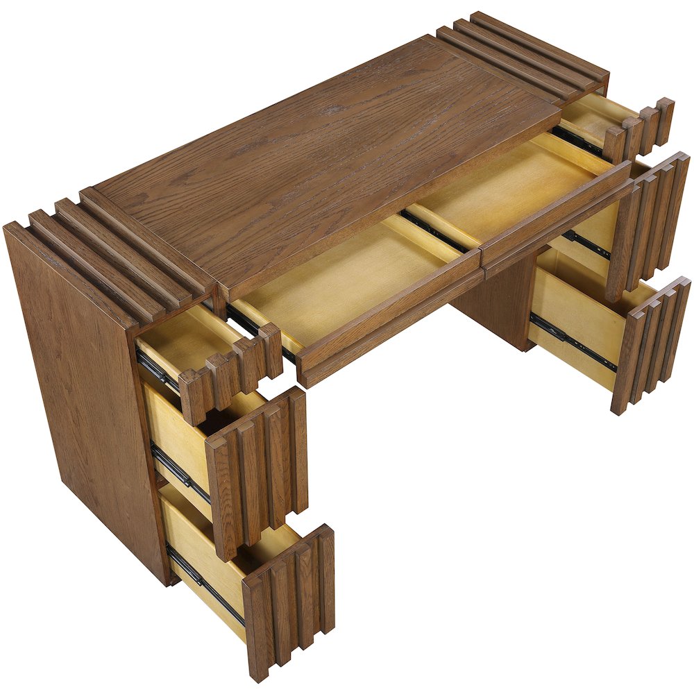 Stanton Brown Oak Veneer And Solid Wood Console Table. Picture 10
