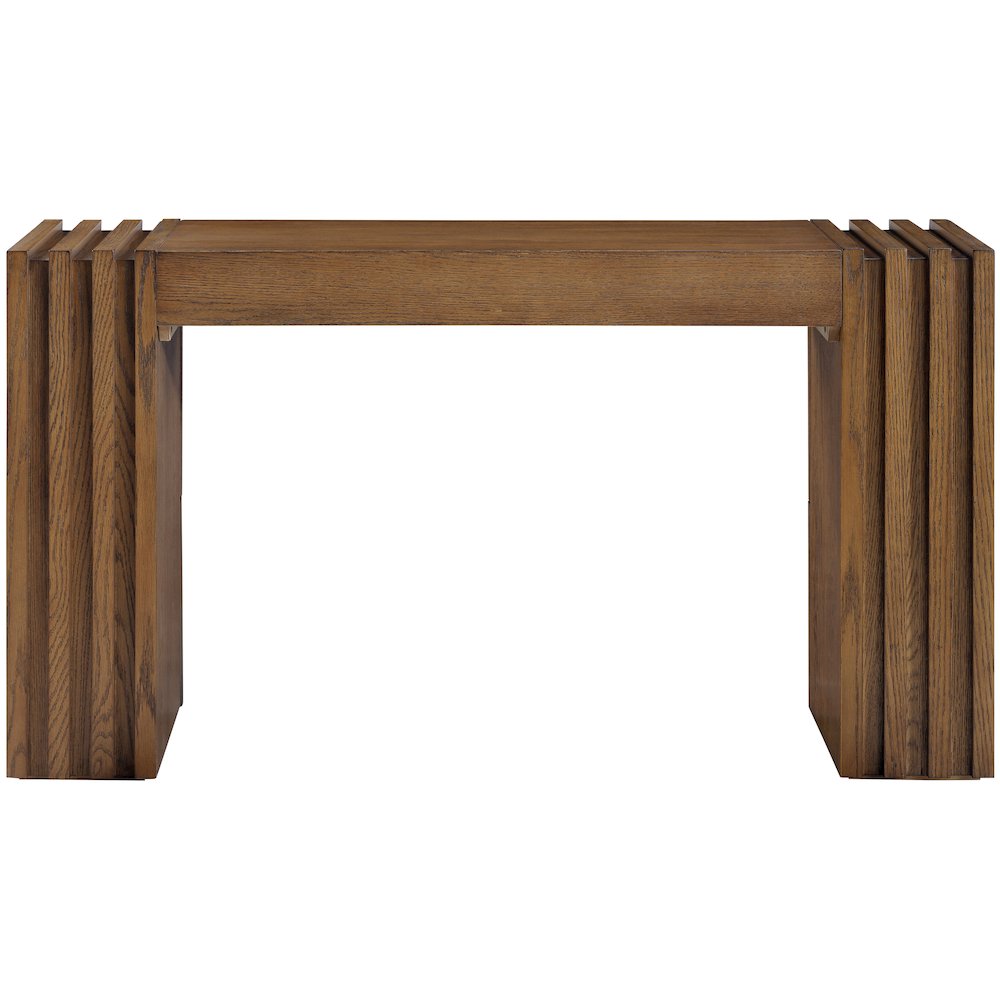 Stanton Brown Oak Veneer And Solid Wood Console Table. Picture 2