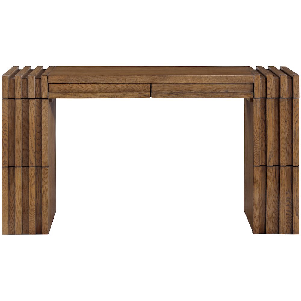 Stanton Brown Oak Veneer And Solid Wood Console Table. Picture 3