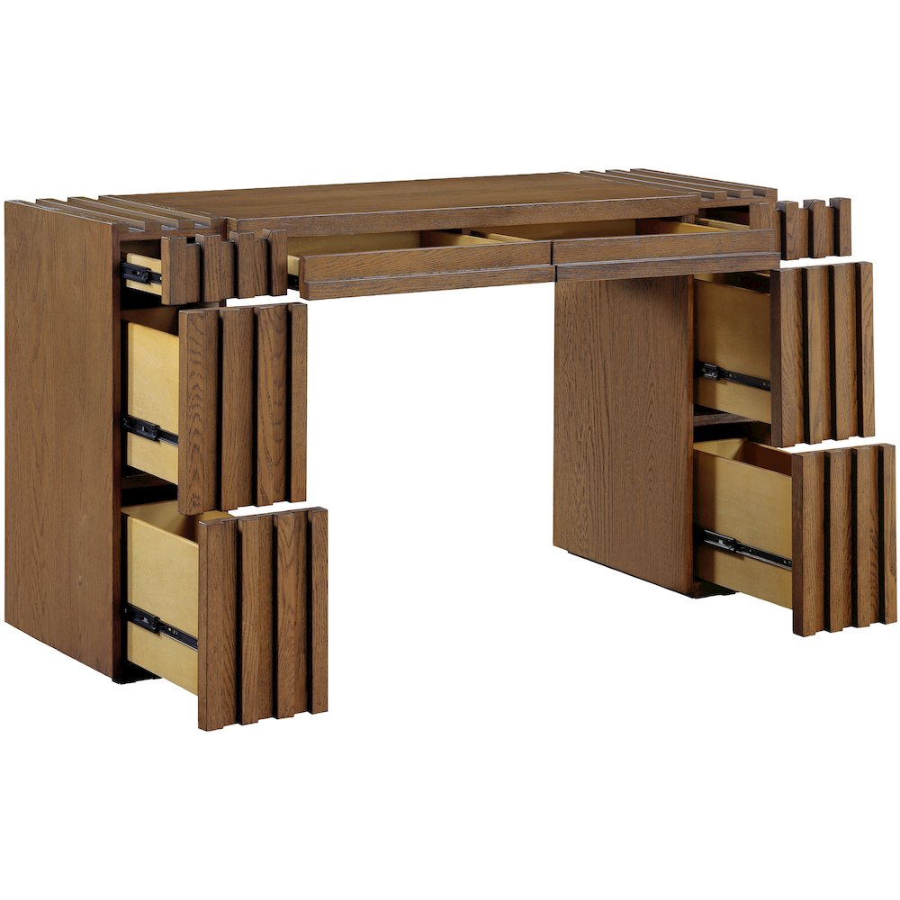 Stanton Brown Oak Veneer And Solid Wood Console Table. Picture 4
