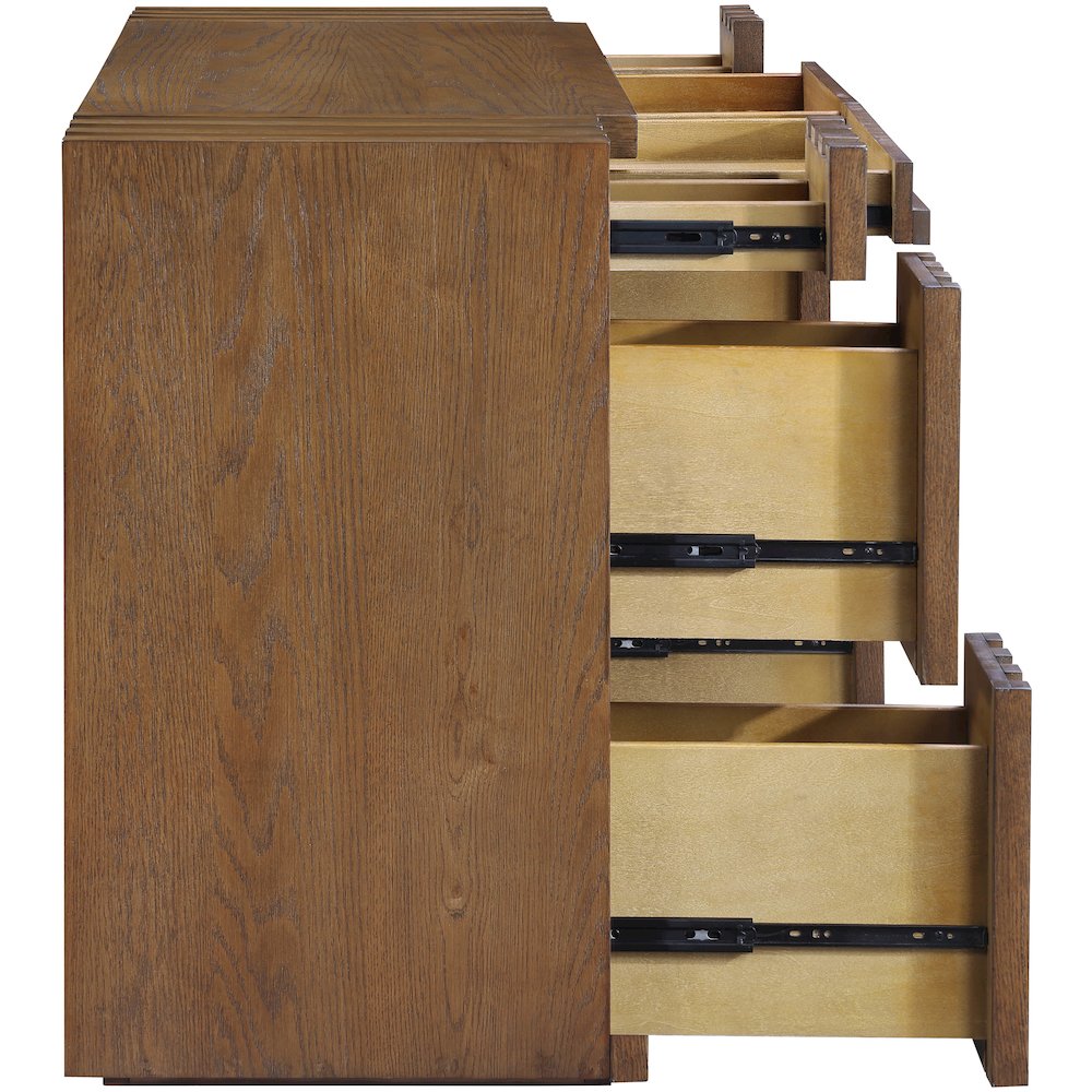 Stanton Brown Oak Veneer And Solid Wood Console Table. Picture 5