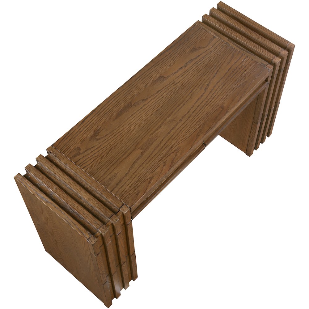 Stanton Brown Oak Veneer And Solid Wood Console Table. Picture 6