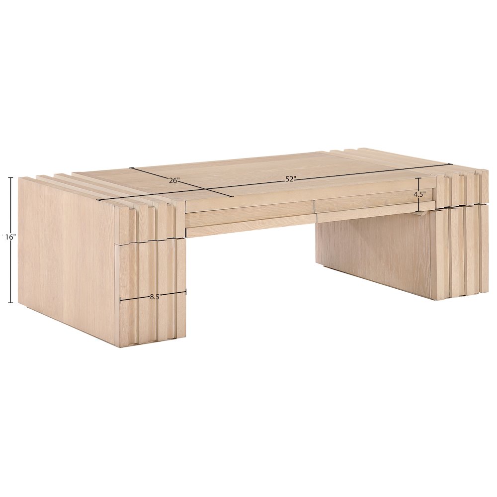 Stanton Natural Oak Veneer And Solid Wood Coffee Table. Picture 13