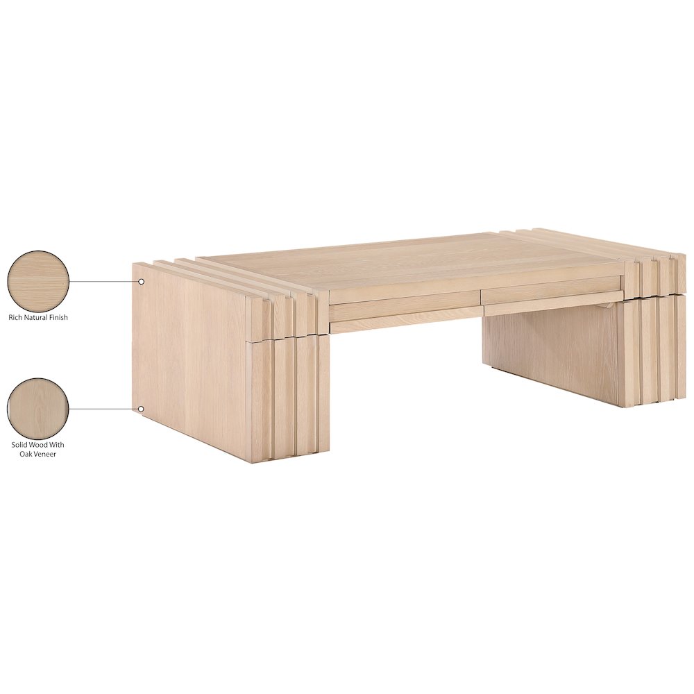 Stanton Natural Oak Veneer And Solid Wood Coffee Table. Picture 14