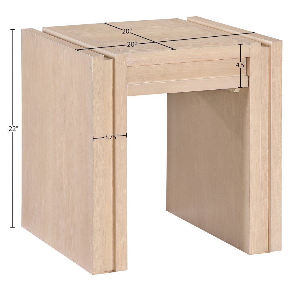Stanton Natural Oak Veneer And Solid Wood End Table. Picture 13