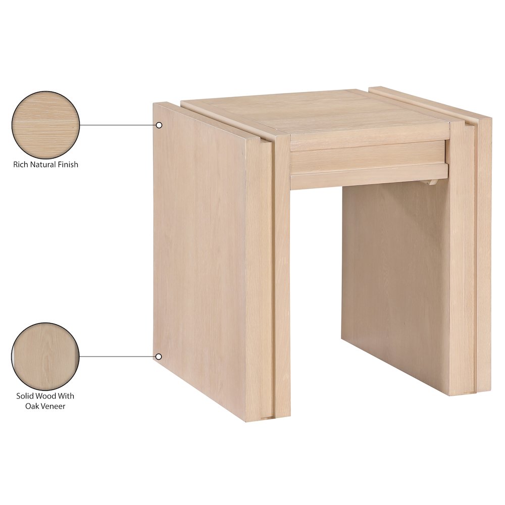 Stanton Natural Oak Veneer And Solid Wood End Table. Picture 14